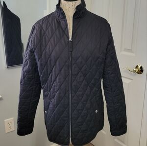 Lands End Navy Blue Quilted Jacket M